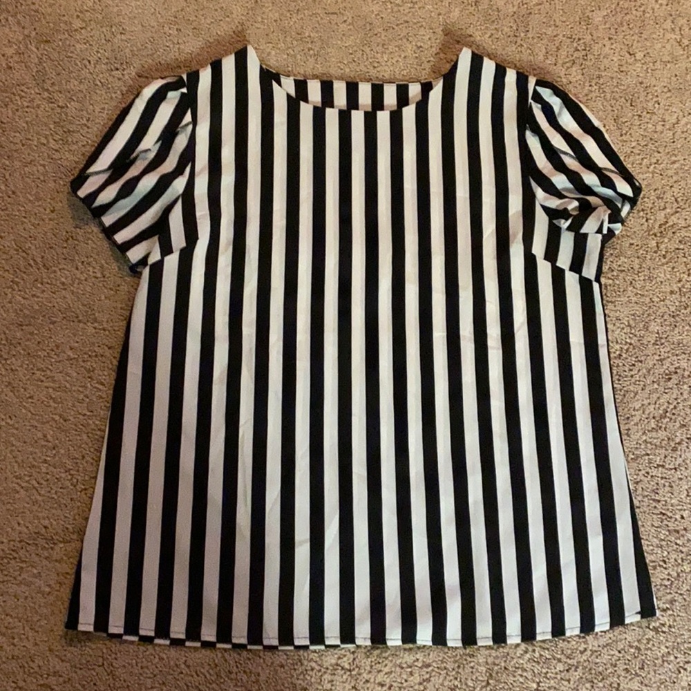 Black and White Striped Top